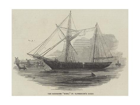 Giclee Print: The Schooner Echo, St Katherine's Docks: 24x18in