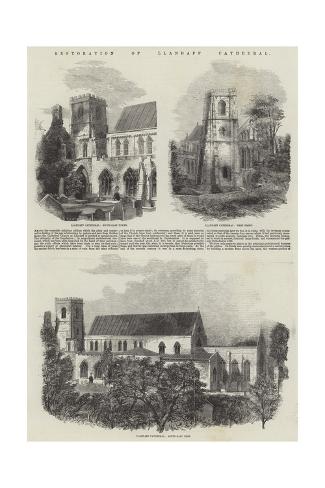 Giclee Print: Restoration of Llandaff Cathedral: 24x16in