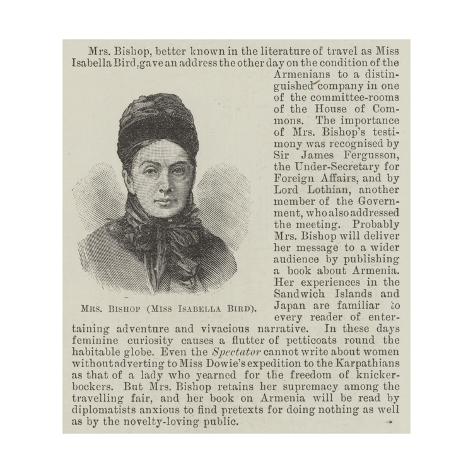 Giclee Print: Mrs Bishop (Miss Isabella Bird) : 16x16in