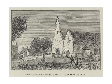 Giclee Print: The Tithe Dispute in Wales, Llanarmon Church: 24x18in