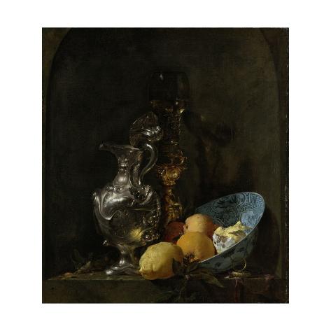 Giclee Print: Still Life with Silver Ewer, 1655-60 by Willem Kalf: 16x16in