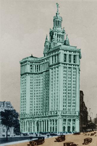 Giclee Print: New York Postcard - Municipal by Chris Dunker: 36x24in