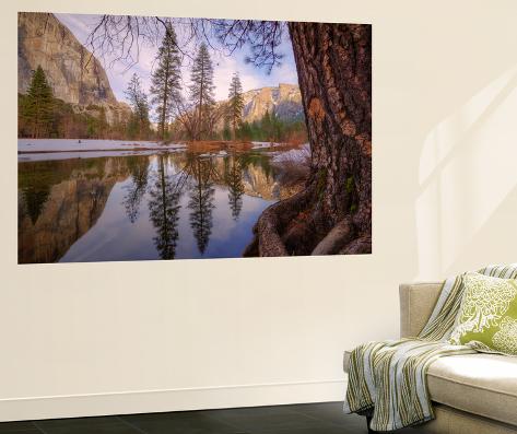 Wall Mural: Reflections Inside The Valley Late Winter, Yosemite National Park by Vincent James: 72x48in