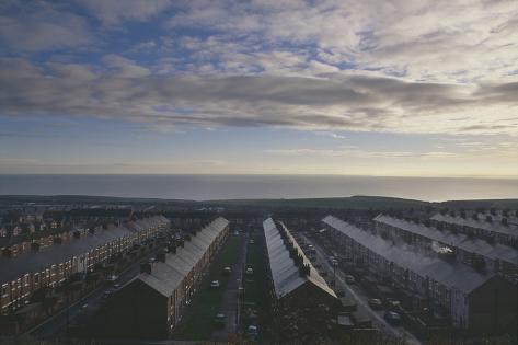 Photographic Print: Easington - Durham Mining Village. - Brick Terraced Housing by Joe Cornish: 18x12in