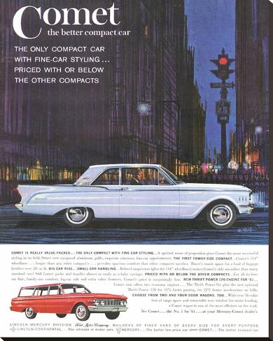 Stretched Canvas Print: 1961 Mercury-Comet Family Size: 44x35in