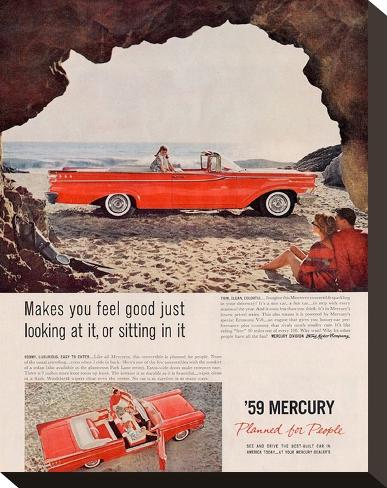 Stretched Canvas Print: 1959 Mercury - …Sitting in It: 11x9in