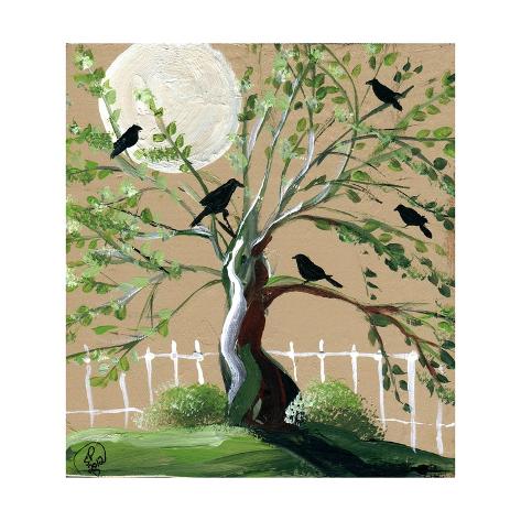 Art Print: Country Crows by sylvia pimental: 16x16in