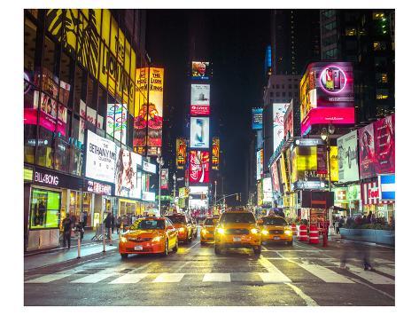 Premium Giclee Print: Times Square at Night New York: 24x32in