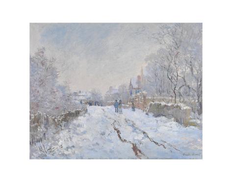 Art Print: Snow at Argenteuil, 1875 by Claude Monet: 11x14in