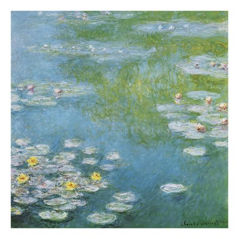 Art Print: Nympheas at Giverny by Claude Monet: 22x22in