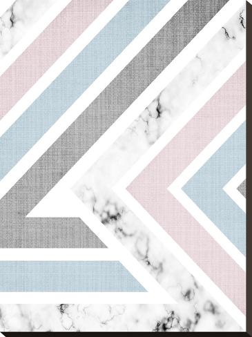 Stretched Canvas Print: Geometric Pink Blue by LILA X LOLA: 29x22in