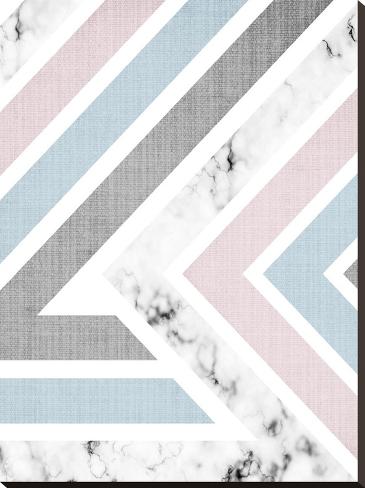 Stretched Canvas Print: Geometric Pink Blue by LILA X LOLA: 37x28in