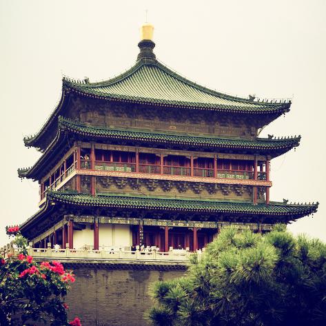 Photographic Print: China 10MKm2 Collection - Bell Tower 14th Century - Xi'an City by Philippe Hugonnard: 16x16in