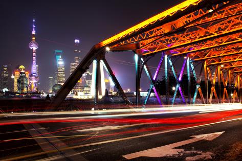 Photographic Print: China 10MKm2 Collection - Colorful Garden Bridge - Shanghai by Philippe Hugonnard: 24x16in