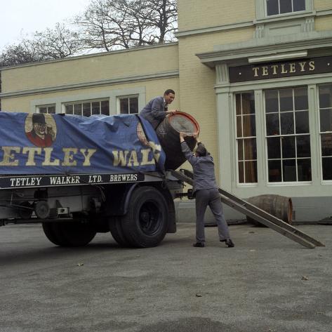 Photographic Print: Draymen from Tetley and Walker, Leeds, West Yorkshire, 1969 by Michael Walters: 16x16in