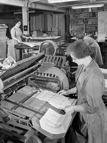 Photographic Print: A Folding Machine in a Printworks, Mexborough, South Yorkshire, 1959 by Michael Walters: 24x18in