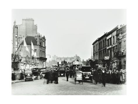 Photographic Print: Busy Street by Stamford Bridge Stadium, (Chelsea Football Ground), Fulham, London, 1912: 24x18in