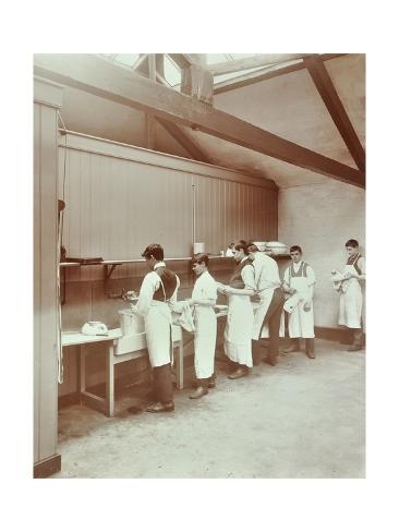 Photographic Print: Scullery Practice, Sailors Home School of Nautical Cookery, London, 1907: 24x18in