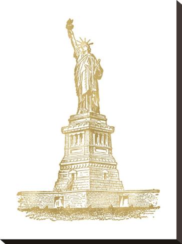 Stretched Canvas Print: Statue of Liberty Golden white by Amy Brinkman: 22x16in