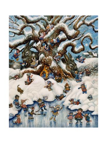 Giclee Print: The Snow Fairies by Bill Bell: 24x18in