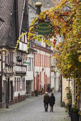 Photographic Print: Germany, Rheinland-Pfalz, Bacharach, Town Building Detail by Walter Bibikow: 12x8in