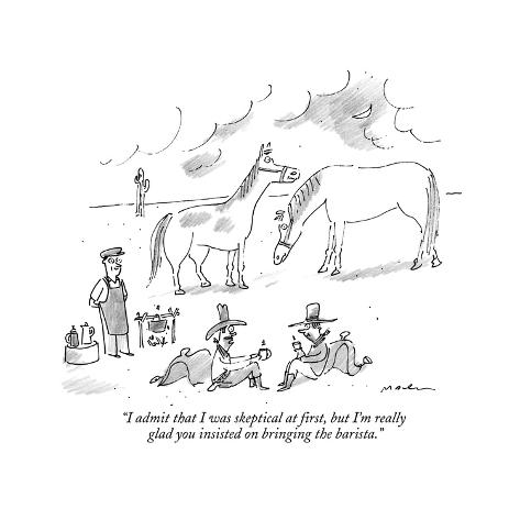 Premium Giclee Print: I admit that I was skeptical at first, but I'm really glad you insisted o? - New Yorker Cartoon by Michael Maslin: 12x12in