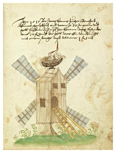 Art Print: Civic festival of the Nuremberg Schembartlauf - Windmill by German 16th Century: 50x38in