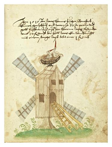 Art Print: Civic festival of the Nuremberg Schembartlauf - Windmill by German 16th Century: 17x13in