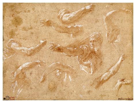 Art Print: Study of God the Father with Angels by Francesco Primaticcio: 38x50in