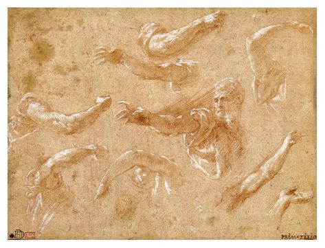 Art Print: Study of God the Father with Angels by Francesco Primaticcio: 32x42in