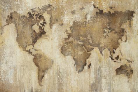 Art Print: Map of the World by Liz Jardine: 24x16in