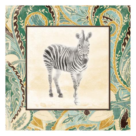 Art Print: Floral Sea Zebra by Jace Grey: 13x13in