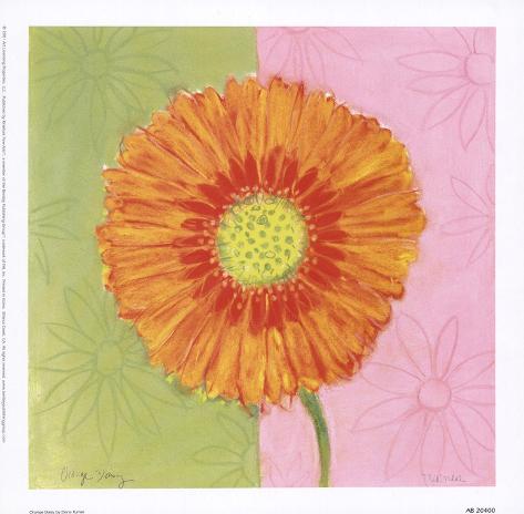 Art Print: Orange Daisy by Dona Turner: 9x9in