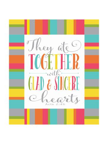 Art Print: Glad and Sincere Hearts by Alli Rogosich: 24x18in