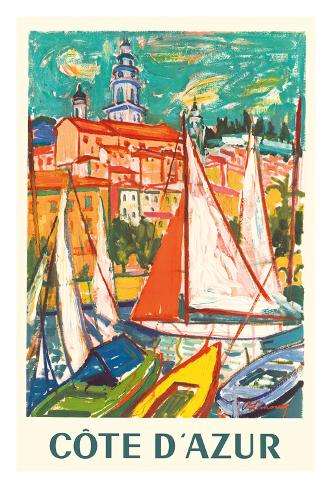 Giclee Print: Cote D'Azur - Menton, France by Roger Marcel Limouse: 44x30in