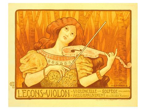 Premium Giclee Print: Lecons de Violon by Paul Berthon: 18x24in