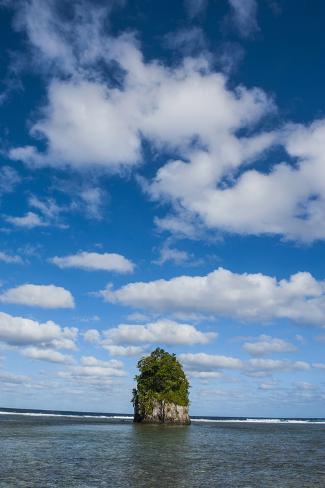 Photographic Print: Single Rock at Coconut Point in Tutuila Island, American Samoa, South Pacific by Michael Runkel: 24x16in