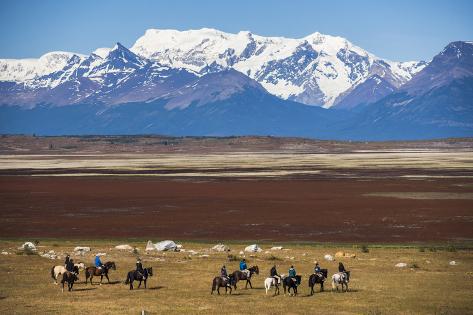 Photographic Print: Horse Trek on an Estancia (Farm), El Calafate, Patagonia, Argentina, South America by Matthew Williams-Ellis: 24x16in