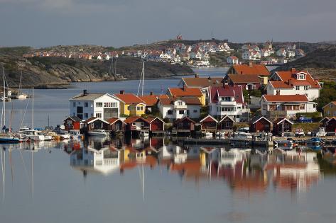 Photographic Print: View over Harbour and Houses, Stocken, Orust, Bohuslan Coast, Southwest Sweden, Sweden, Europe by Stuart Black: 24x16in