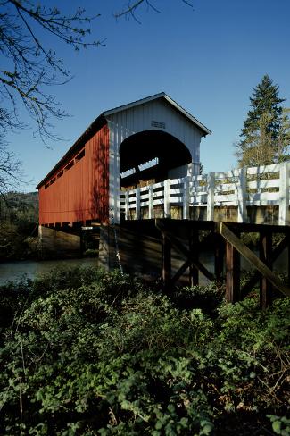 Photographic Print: Currin Covered Bridge by Ike Leahy: 24x16in