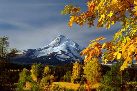 Photographic Print: Mt. Hood Parkdale by Ike Leahy: 24x16in