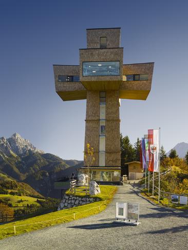 Photographic Print: Cross of Saint James, Kammbergalm, Buchsteinwand, Tyrol, Austria by Rainer Mirau: 24x18in