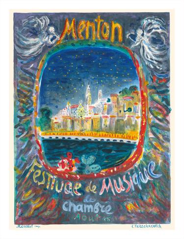 Giclee Print: Menton, France - Chamber Music Festival (Festival de Musique de Chambre) by Constantin Terechkovitch: 26x20in