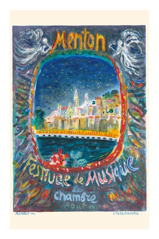 Premium Giclee Print: Menton, France - Chamber Music Festival (Festival de Musique de Chambre) by Constantin Terechkovitch: 36x24in