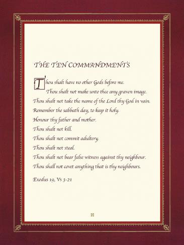Giclee Print: The Ten Commandments by The Inspirational Collection: 32x24in