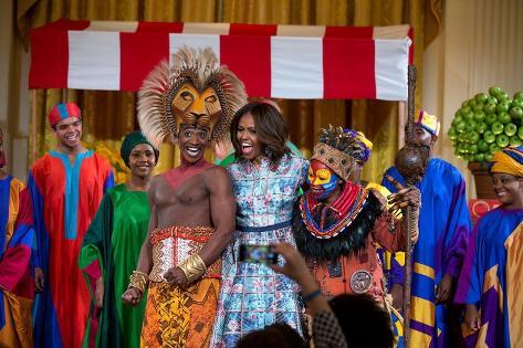 Photo: First Lady Michelle Obama Joins the Cast of Disney's the Lion King East Room of the White House: 24x16in