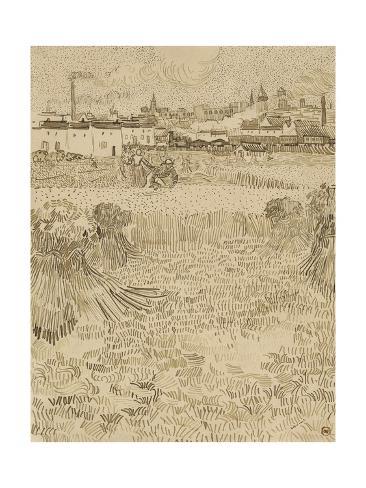 Giclee Print: Arles: View from the Wheatfields, 1888 by Vincent van Gogh: 24x18in