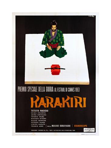 Giclee Print: Harakiri, (AKA Seppuku), Italian Poster, Tatsuya Nakadai, 1962: 16x12in