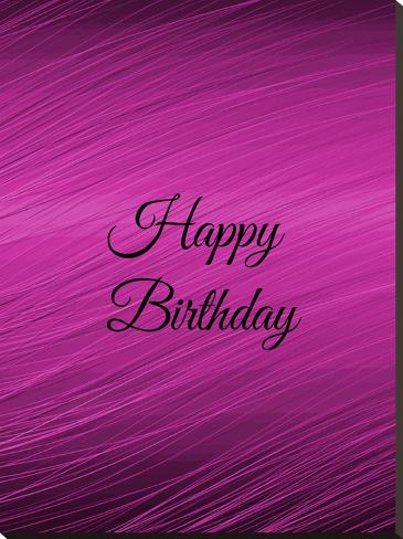 Stretched Canvas Print: Purple Happy Birthday by Wonderful Dream: 40x30in