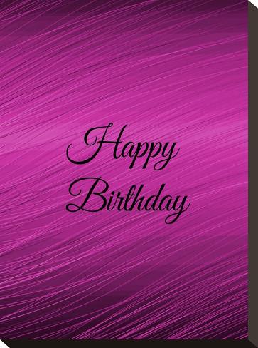 Stretched Canvas Print: Purple Happy Birthday by Wonderful Dream: 16x12in